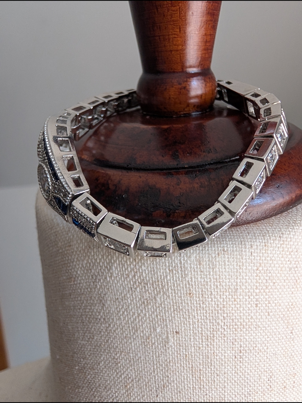 2.1 Carat Moissanite Bracelet Diamond & Sapphire Style Stones Art Deco Style 💎 - Picture 12 of 17